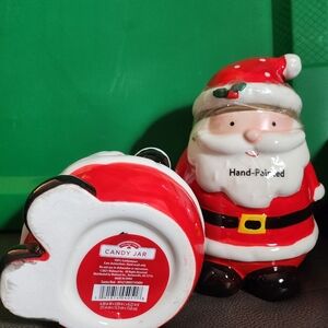 Holiday Time Santa Claus Candy Jar - Red, White, and Black
